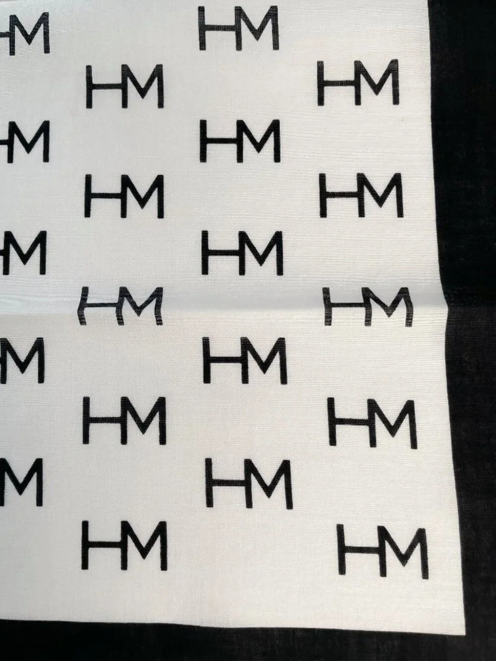 Vintage Hanae Mori HM Logo Cotton Handkerchief Scarf 16